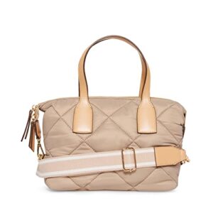 Anne Klein Convertible Quilted Mini Satchel, Stone/Warm Sand/Posie Pink/Sand-White Webbing