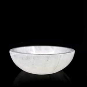 selenite crystal bowls for smudging, healing, recharging crystals | pure selenite smudge bowl & crystal charging station ethically sourced in morocco (6 inch (pack of 1))