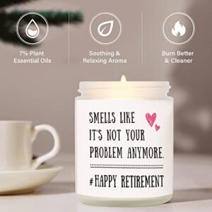 Retirement Gifts for Women Men 2023 - Happy Retirement Candle, Funny Retirement Gifts for Coworker Friends, Work Bestie, Teacher, Boss, Going Away Goodbye Gifts for Coworker - 7oz Soy Candle