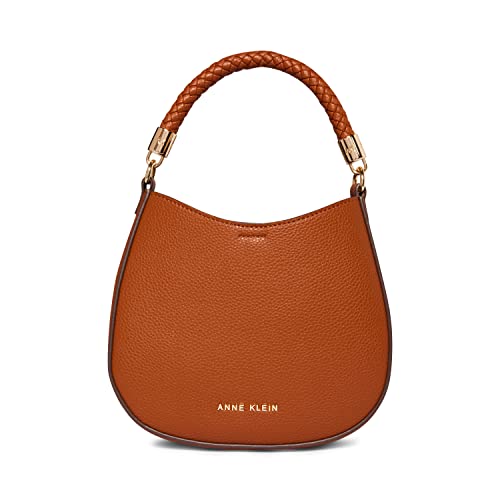 Anne Klein Braided Handle hobo Crossbody, Saddle