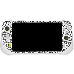 mightyskins glossy glitter skin compatible with logitech g cloud gaming handheld – snow leopard print | protective, durable high-gloss glitter finish | easy to apply | made in the usa