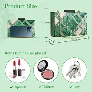 Clutch Purses Women's Evening Handbags Rhombus Pattern Crossbody Bags Green Hand Bags for Wedding Cocktail Prom