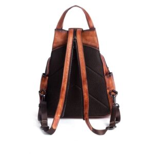 seegeeneey Women Leather Backpack Purse (Brown)
