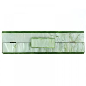 Marbling Green Acrylic Evening Bag Lady Clutch Purse Elegant Party Box Clutch Crossbody Bag for Prom Banquet Daily (Green)