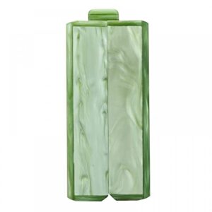 Marbling Green Acrylic Evening Bag Lady Clutch Purse Elegant Party Box Clutch Crossbody Bag for Prom Banquet Daily (Green)