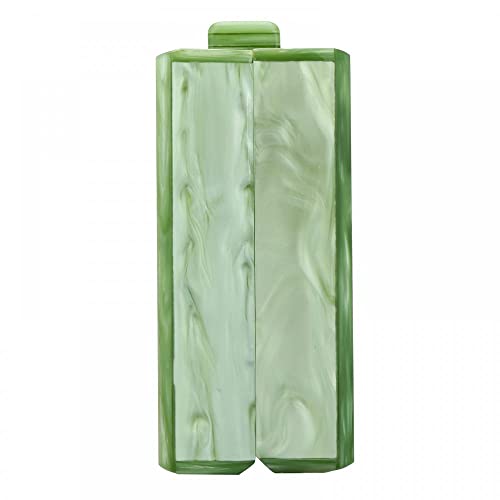 Marbling Green Acrylic Evening Bag Lady Clutch Purse Elegant Party Box Clutch Crossbody Bag for Prom Banquet Daily (Green)