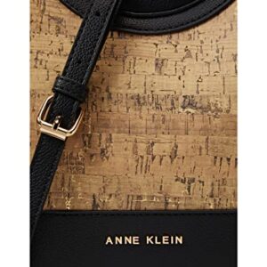 Anne Klein Rounded top Handle Satchel, Black/Cork