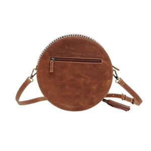 Western Leather Round Bag for Women - Crossbody Purse Shoulder Bag Marigold