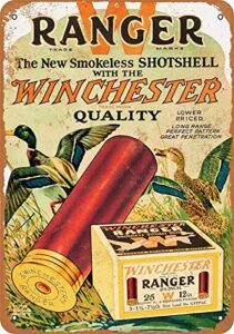 for 8 x 12 metal sign – winchester ranger shotgun shells – vintage decorative tin sign