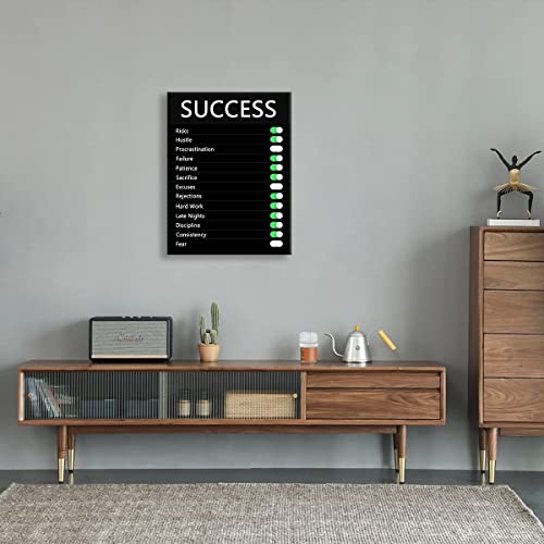 Success patient consistency hard work risk inspirational poster inspiring wall art self motivating black canvas decorative front quotes encouraging gift entrepreneur wall art office classroom living room 12 "x16" x1 unframed