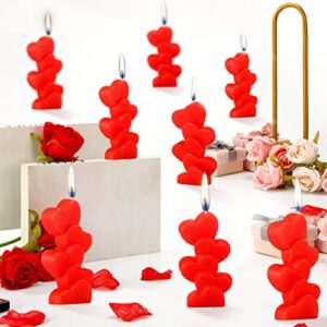 8 pcs valentine’s day heart tealight candles handmade delicate red heart candle small candles romantic candles for valentine’s day party wedding spa home decoration gifts