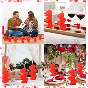 8 Pcs Valentine's Day Heart Tealight Candles Handmade Delicate Red Heart Candle Small Candles Romantic Candles for Valentine's Day Party Wedding Spa Home Decoration Gifts