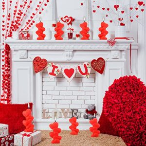 8 Pcs Valentine's Day Heart Tealight Candles Handmade Delicate Red Heart Candle Small Candles Romantic Candles for Valentine's Day Party Wedding Spa Home Decoration Gifts