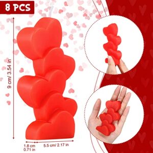 8 Pcs Valentine's Day Heart Tealight Candles Handmade Delicate Red Heart Candle Small Candles Romantic Candles for Valentine's Day Party Wedding Spa Home Decoration Gifts