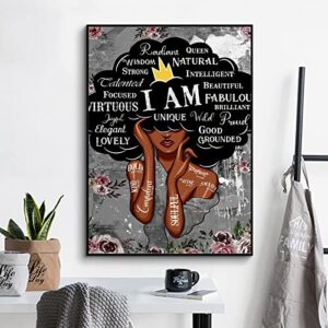 lloseup african queen canvas wall art black women canvas paintings black girl wall art african american abstract nordic pictures posters prints for living room wall decoration artwork unframed