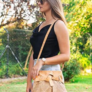 Handmade Vegan Portuguese Cork Purse Bucket Crossbody Bag for Woman