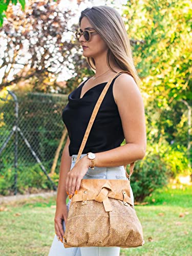 Handmade Vegan Portuguese Cork Purse Bucket Crossbody Bag for Woman