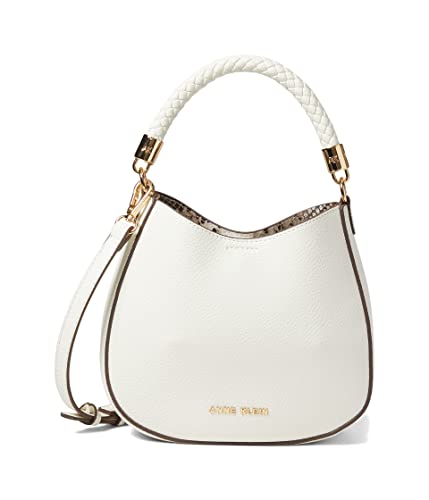 Anne Klein Braided Handle hobo Crossbody, Anne White