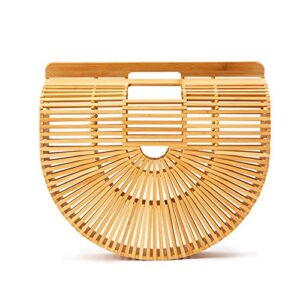 Hxinson 2023 ins Summer Straw Bags for Women Handmade Woven Ladies Handbags Bohemian Travel Beach Totes Clutch Bag (Primary Color,S)