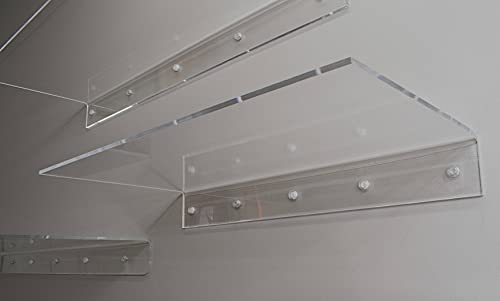 24" Long Clear Floating Shelf (8" deep)