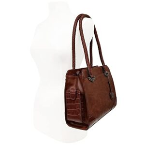 Bueno of California Bueno Mixed Media Satchel, Tobacco