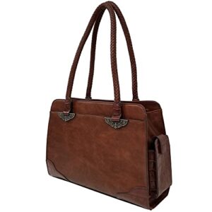 Bueno of California Bueno Mixed Media Satchel, Tobacco