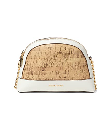 Anne Klein Triple Compartment Crossbody, Anne White/Cork