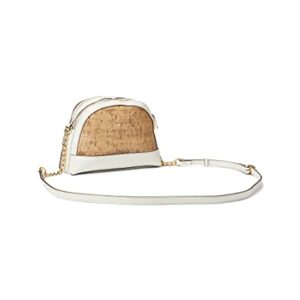 Anne Klein Triple Compartment Crossbody, Anne White/Cork