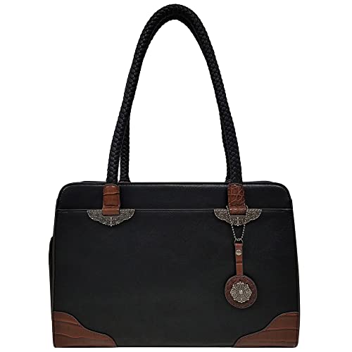 Bueno of California Bueno Mixed Media Satchel, Black