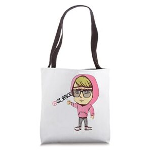 gt_ofice cartoon by caine records tote bag