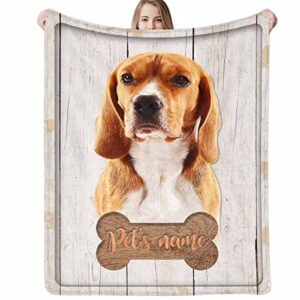 artsadd personalized dog memorial blanket with dog pictures & name custom pet memorial blanket dog remembrance customized bed throw blanket sympathy remembrance made in usa