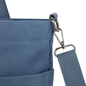 Iswee Canvas Tote Bag Cross-body Handbags Women Shoulder Bag Casual Top Handle Bag (Blue)