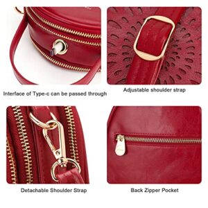 APHISON Fashion Mini Backpack Purse for Women Teen Girls Cute Small Backpacks PU Leather Crossbody Shoulder Bags Handbags Multifunctional and Large-Capacity Daypack Purse L-RED