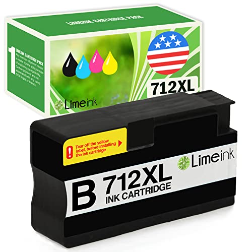 Limeink Compatible Ink Cartridges Replacement for HP 712 Ink Cartridges 712XL Ink for HP for DesignJet T650 T630 T230 T210 Studio Plotter Printers (1 Black)