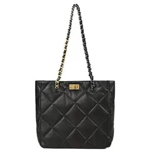 nacolulu quilted handbag,wallet bag shoulder bag top handle satchel purse,lightweight quilted tote purse (black)
