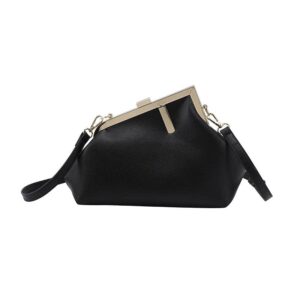 la saint belle women’s fashion handbag, trendy design faux leather handbag, crossbody bag, shoulder purse for women, evening clutch (black)