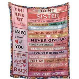 to my sister blankets sister gift birthday gifts for sister soft cozy flannel throw blanket for bed couch sofa 60″x50″