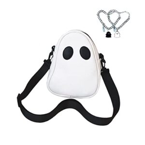 afupgb halloween purse cute ghost bag, funny cartoon ghost sarchel crossbody bag for women, women shoulder bags (white)