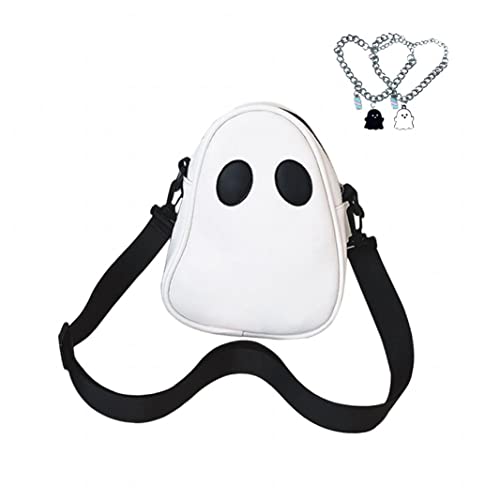 AfupGb Halloween Purse Cute Ghost Bag, Funny Cartoon Ghost Sarchel Crossbody Bag for Women, Women Shoulder Bags (White)