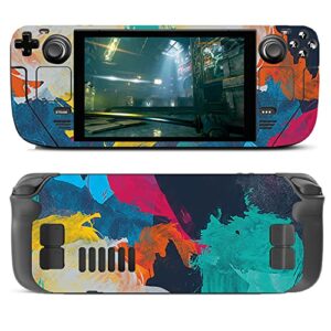veuenns full set games decal skin for steam deck console handheld gaming pc,specially designed vinyl applique skin to full steam deck coverage,provides protection and improves the feel of the trackpad