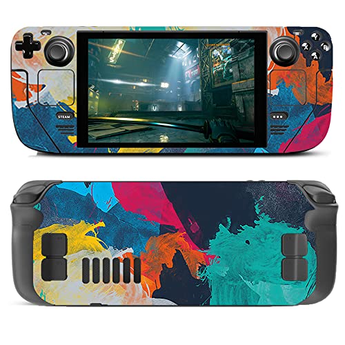 VEUENNS Full Set Games Decal Skin for Steam Deck console handheld gaming pc,Specially designed vinyl applique skin to Full steam deck coverage,provides protection and improves the feel of the trackpad