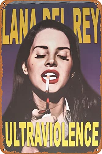 Charcasus Metal Tin Sign Lana Del Rey Ultraviolence Music Metal Poster Room Wall Bedroom Decor Wall Art 8 X 12 Inch