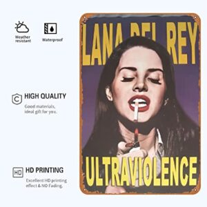 Charcasus Metal Tin Sign Lana Del Rey Ultraviolence Music Metal Poster Room Wall Bedroom Decor Wall Art 8 X 12 Inch