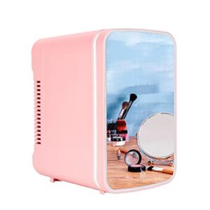 mini fridge portable cooler warmer skincare fridge compact refrigerator lightweight beauty fridge for bedroom office car boat dorm skincare,pink