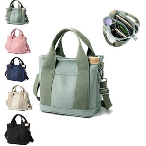 misawa shinichiro bag, calendarm japanese handmade large capacity multi-pocket handbag, women’s tote crossbody canvas bags (green)