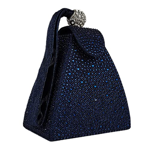 Women Rhinestone Unique Evening Bag Triangle Handbag Wristlet Clutch Purse Wrist Bag