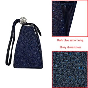 Women Rhinestone Unique Evening Bag Triangle Handbag Wristlet Clutch Purse Wrist Bag