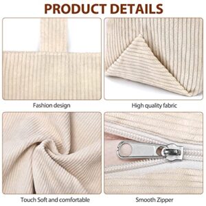 EIMMBD Corduroy Tote Bag for Women - Crossbody Bag Casual Tote Handbag Shoulder Boho Bag Large Tote Bag with Pockets for School Office Shopping Travel Work (Beige)