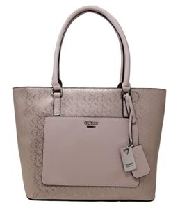 guess women’s rose dust rose gold patent logo debossed tote bag handbag purse
