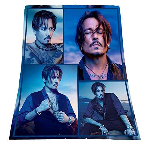 YAVITH Johnny Depp Blanket Throws,Johnny Depp Posters,Johnny Depp Merchandise Gifts for Women 50x40 in